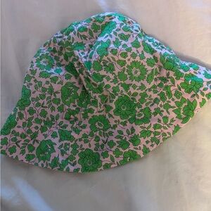 Jacadi Pink and Green Floral Hat Toddler